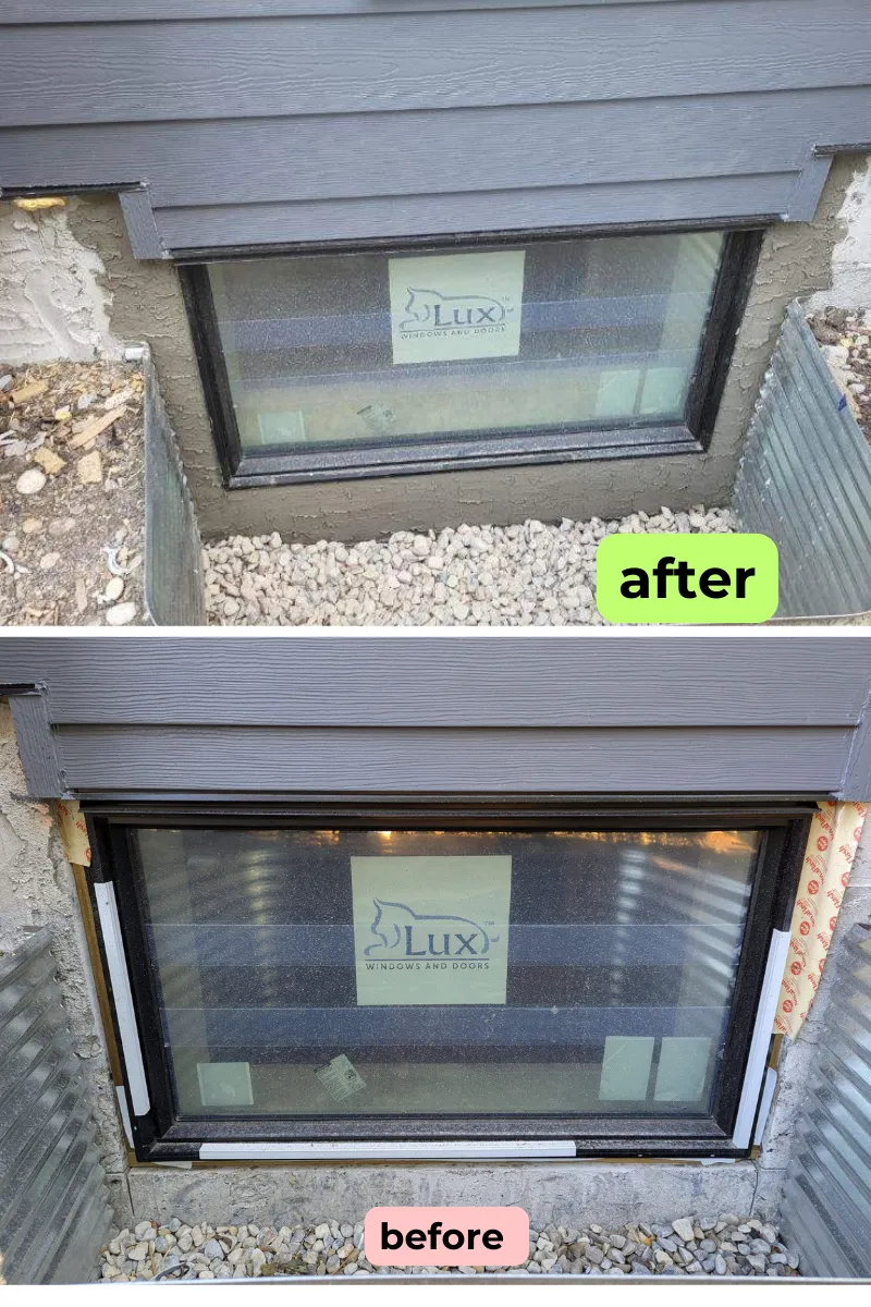 Matching parging around newly installed window