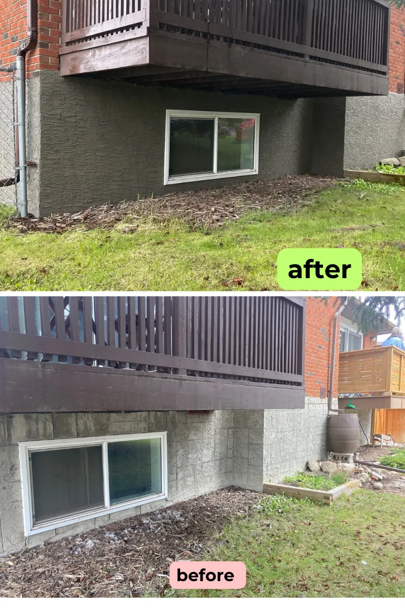 New parging to high foundation