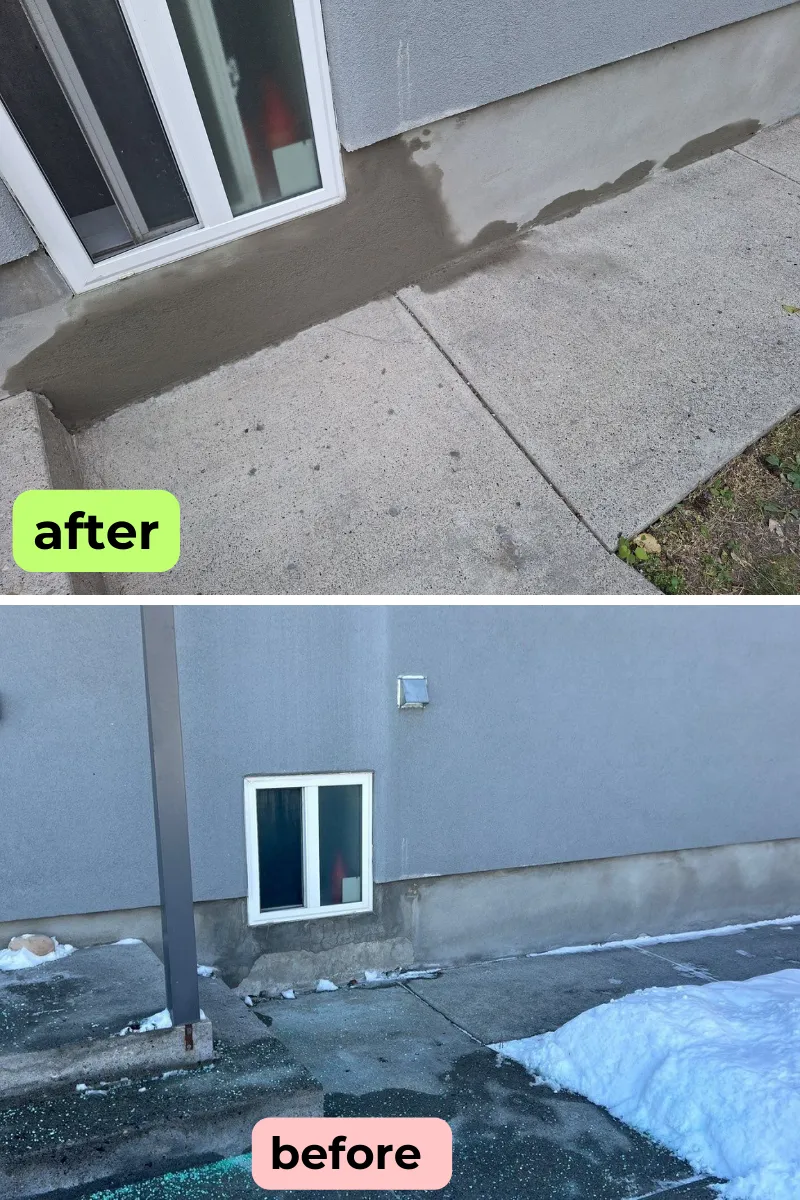 Demo of loose smooth parging and patch applied
