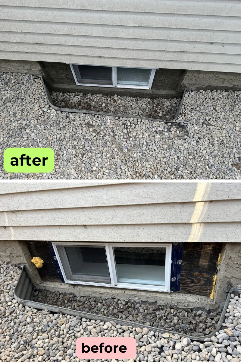 Weatherproofing around window sheathing and matching parging
