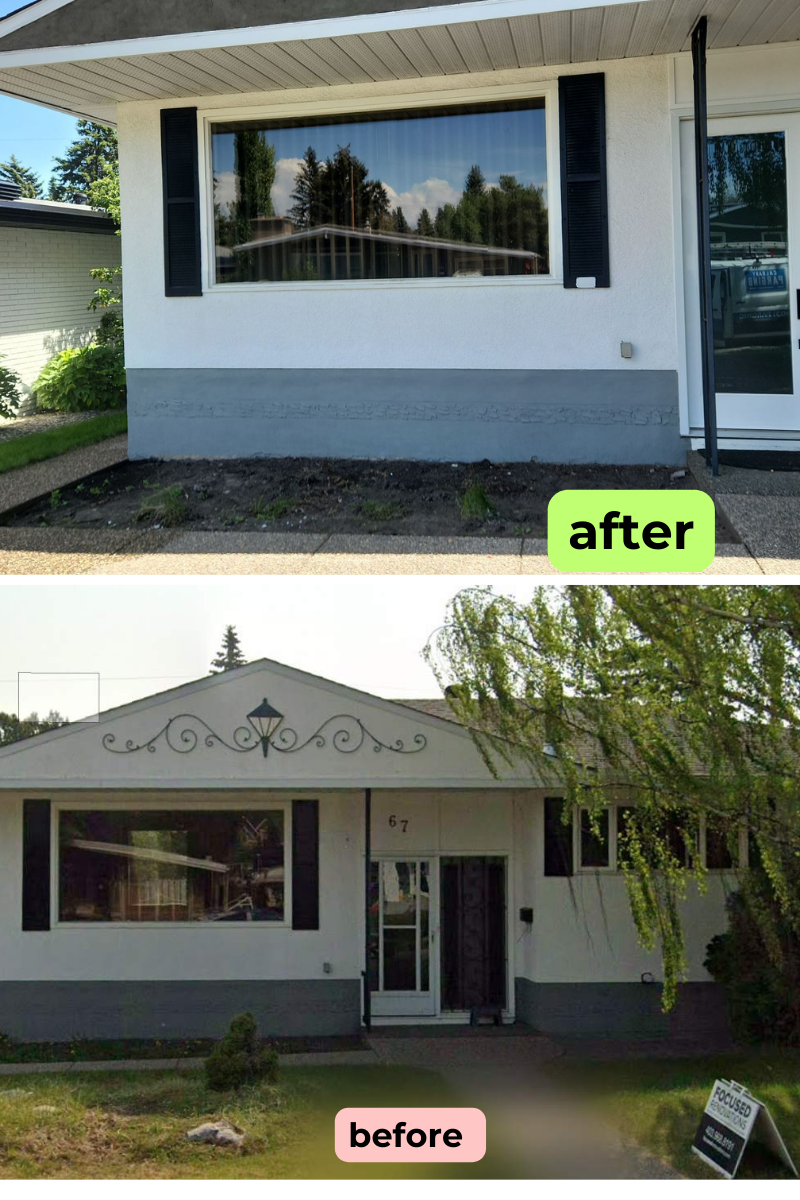 elastomeric stucco painting to front elevation house