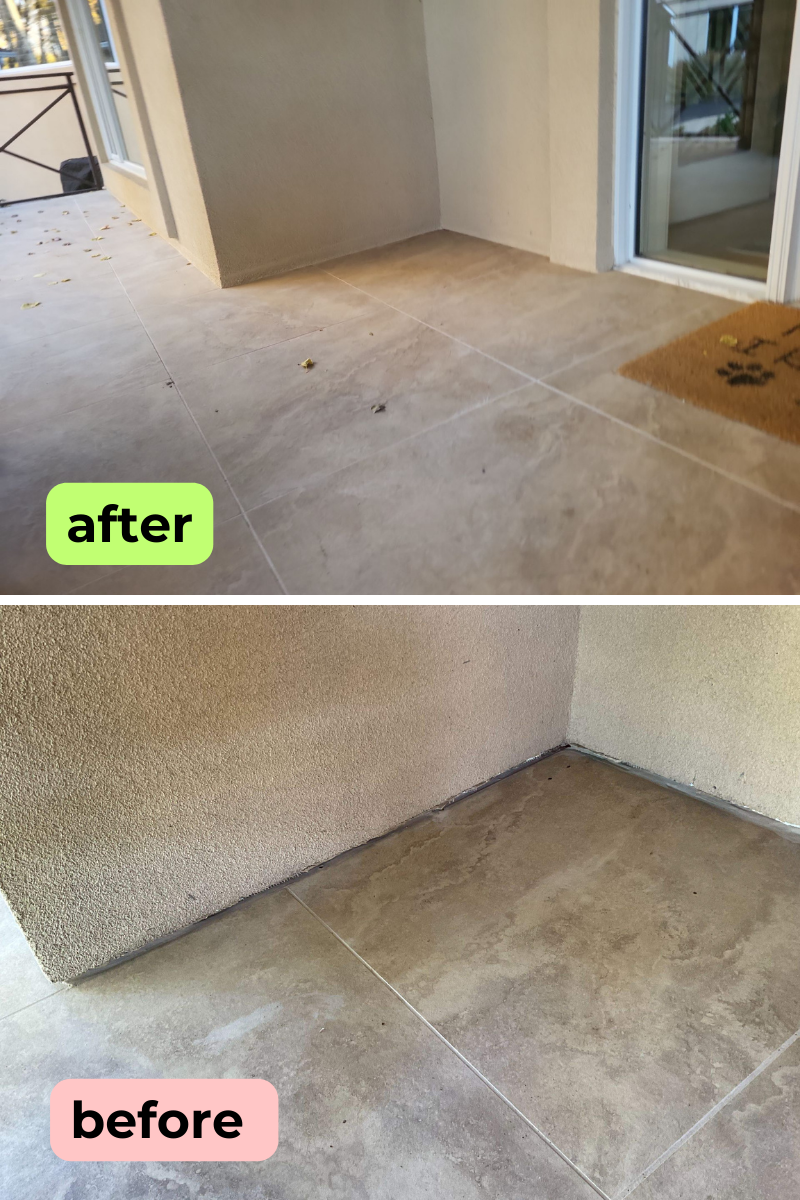 Stucco repair where siding meets deck tile