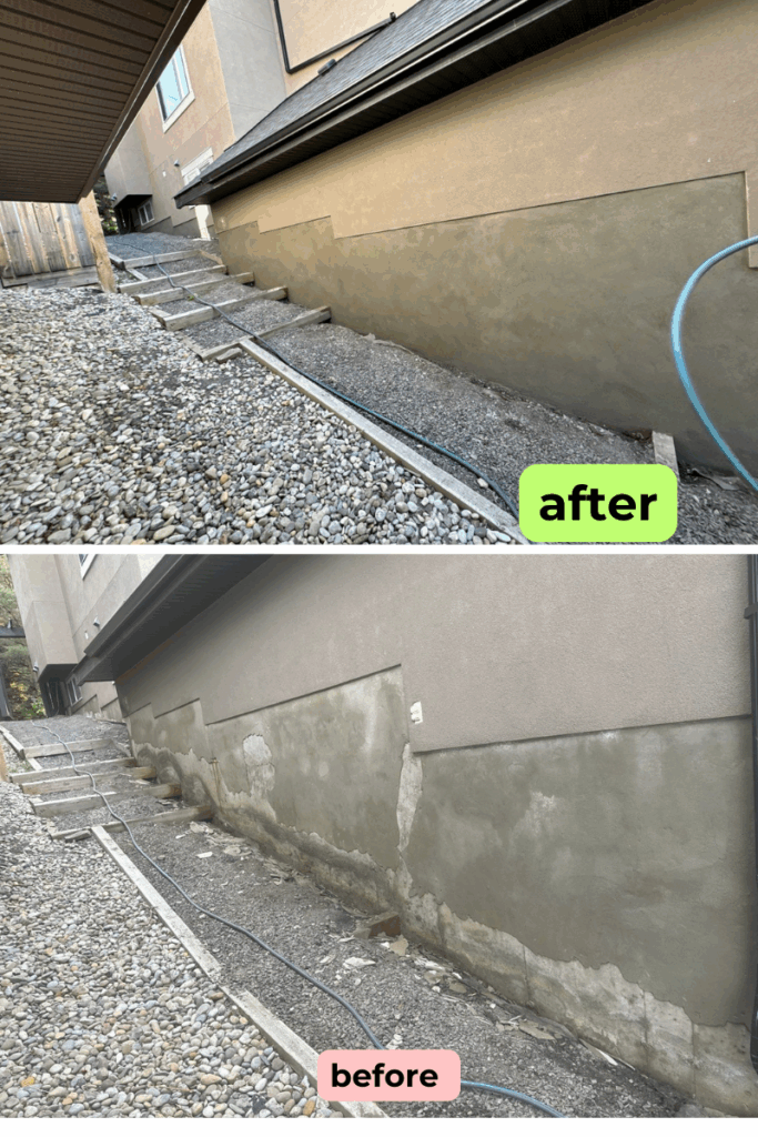 new smooth parging application to foundation